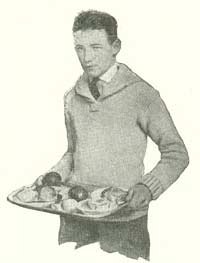 En ung student serverer.