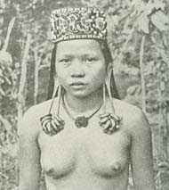 Flettede ører på kvinde fra Borneo.