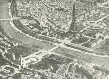 Luftfoto af Paris.